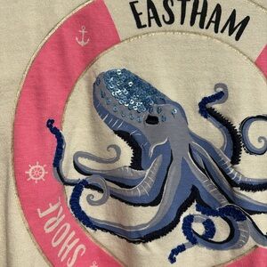 Talbots SP Cream 3/4 Sleeve Tee with the cutest octopus. tiny flaw. 100% Cotton